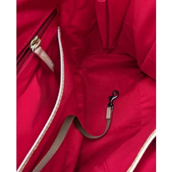 Dooney and Bourke Yellow Crocodile Leather Dome Handbag- Red Lining - Picture 4 of 7